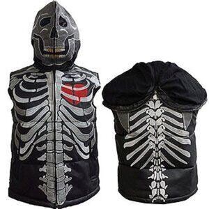 🔥KILLER DESING🔥Skeleton Bones Jenuine Leather Puffer Vest